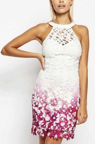 Lipsy London Floral Print Lace Dress