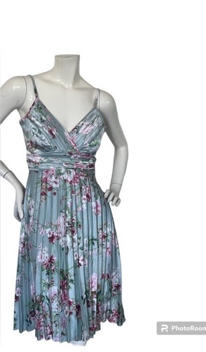 Seventy Six Y2K Era Mint Floral Pink Pleated Dress S