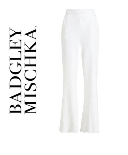NWT Badgley Mischka white sequin Trousers - photo 2