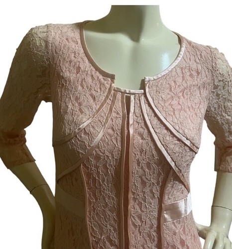 Veni Infantino For Ronald Joyce Light Pink Lace Dress Small - photo 4