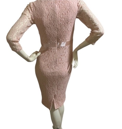 Veni Infantino For Ronald Joyce Light Pink Lace Dress Small - photo 5