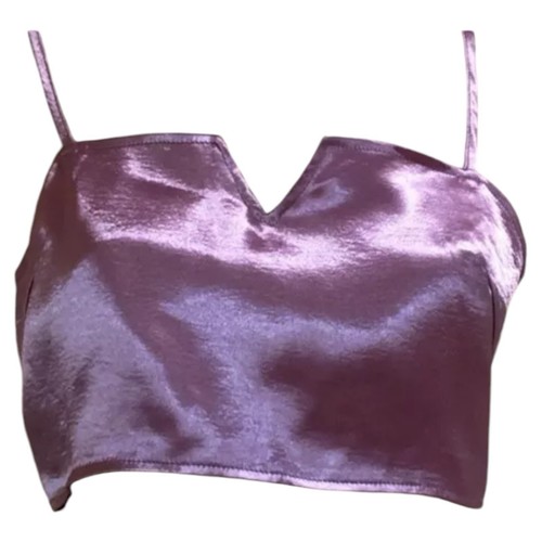 NWT Lilac Satin Bralette Crop Top Boohoo US 8 M