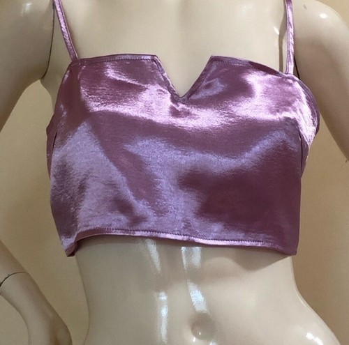 NWT Lilac Satin Bralette Crop Top Boohoo US 8 M - photo 2