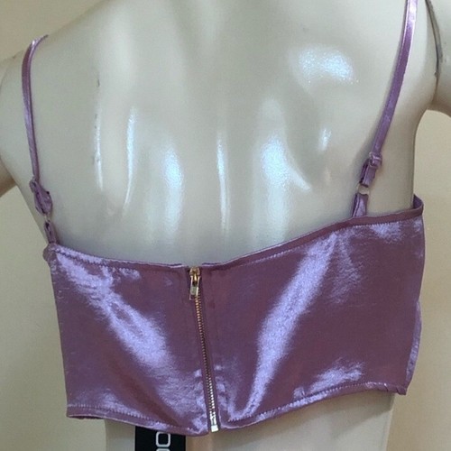 NWT Lilac Satin Bralette Crop Top Boohoo US 8 M - photo 3