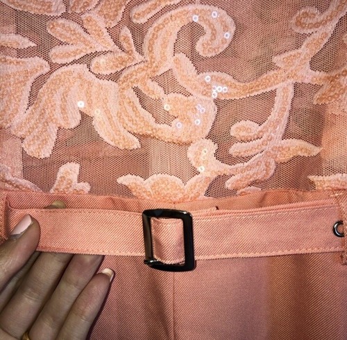 PrettyLittleThing Peachy Salmon Pink Lace Jumpsuit Size 2US - photo 5