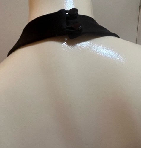 Smooth Black Satin Halter Neck Dress US 6 - photo 3