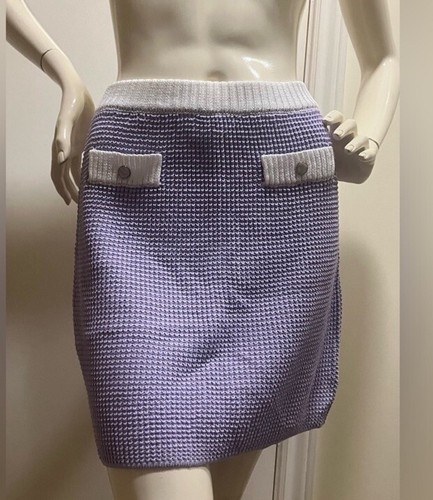 NWT Waffle Knit Lilac and Cream Mini Skirt M - photo 2