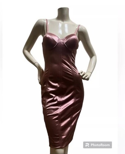 NWT City Lux Pink Satin Bodycon Pencil Dress M