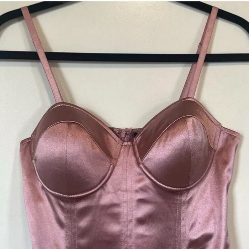 NWT City Lux Pink Satin Bodycon Pencil Dress M - photo 4