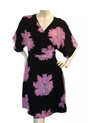 Vero Moda Black And Pink Floral Print Wrap dress