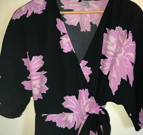 Vero Moda Black And Pink Floral Print Wrap dress - photo 2