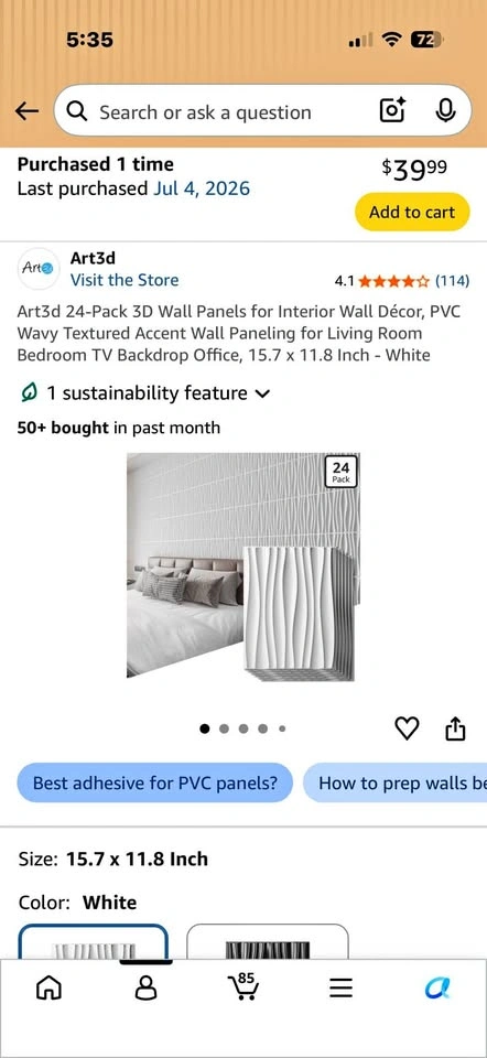 Art3d 24-Pack 3D Wall Panels for Interior Wall Décor