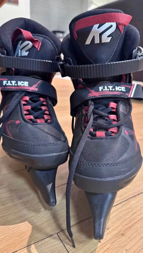 Gently used K2 Fit Ice skates with hockey blades