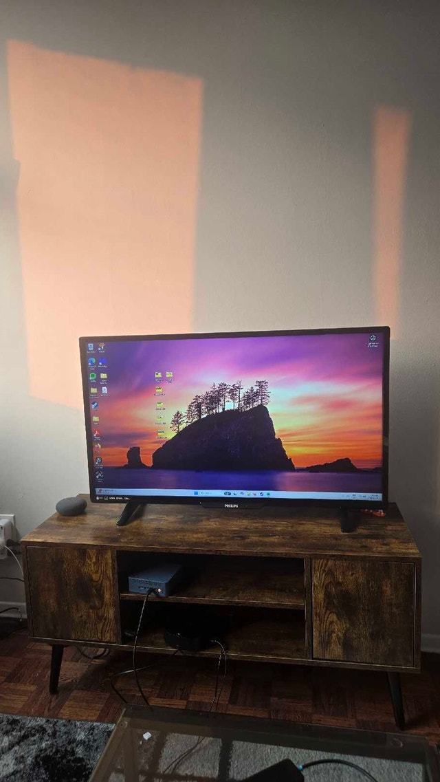 Philips LED TV + Wooden TV stand