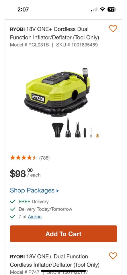 Ryobi 18 V digital inflator - photo 4