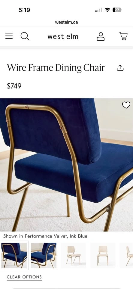West elm wire frame dining chairs