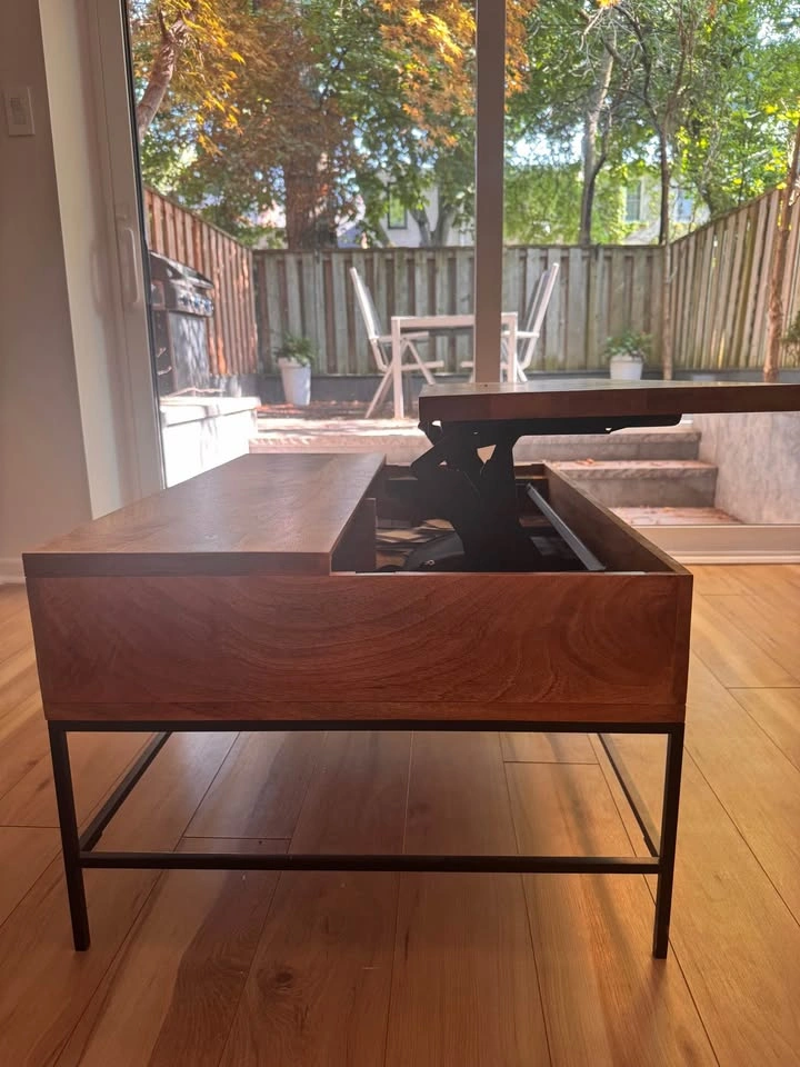 West Elm Industrial Solid Wood Storage Pop-Up Coffee Table - photo 5