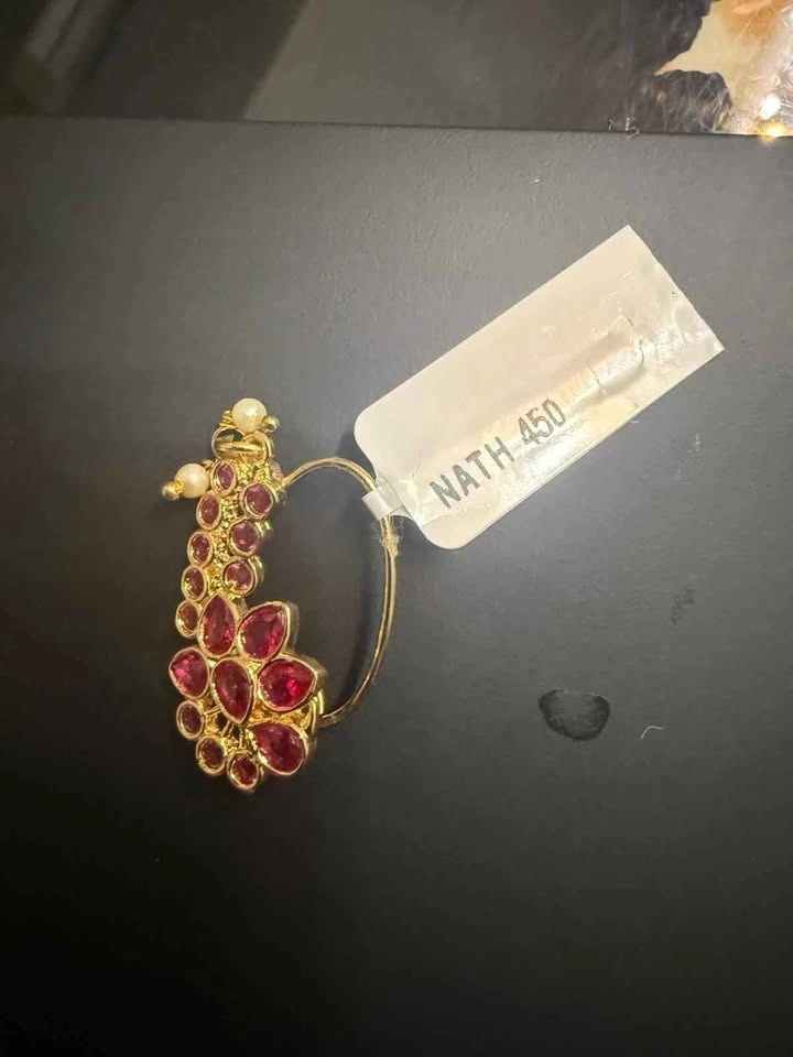 Silver Marathi nath, nose pin - photo 5