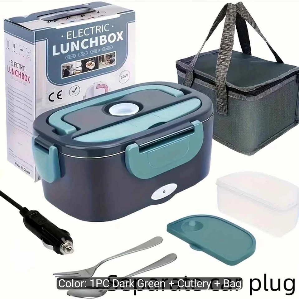 50.7oz Electric Heated Lunch Box with Car Plug (12V/24V)