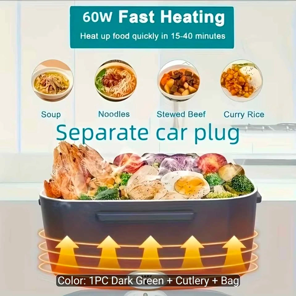 50.7oz Electric Heated Lunch Box with Car Plug (12V/24V) - photo 4