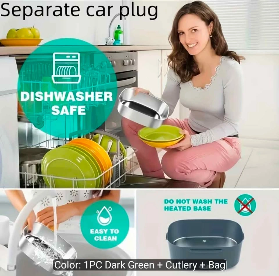 50.7oz Electric Heated Lunch Box with Car Plug (12V/24V) - photo 5