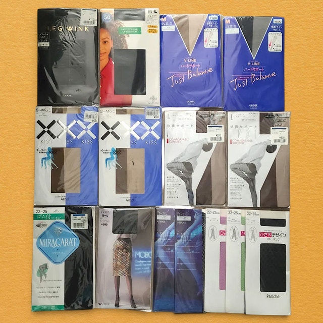 Japanese Pantyhose Lot (18 Pairs) - Brand New, Unused, Size M-L