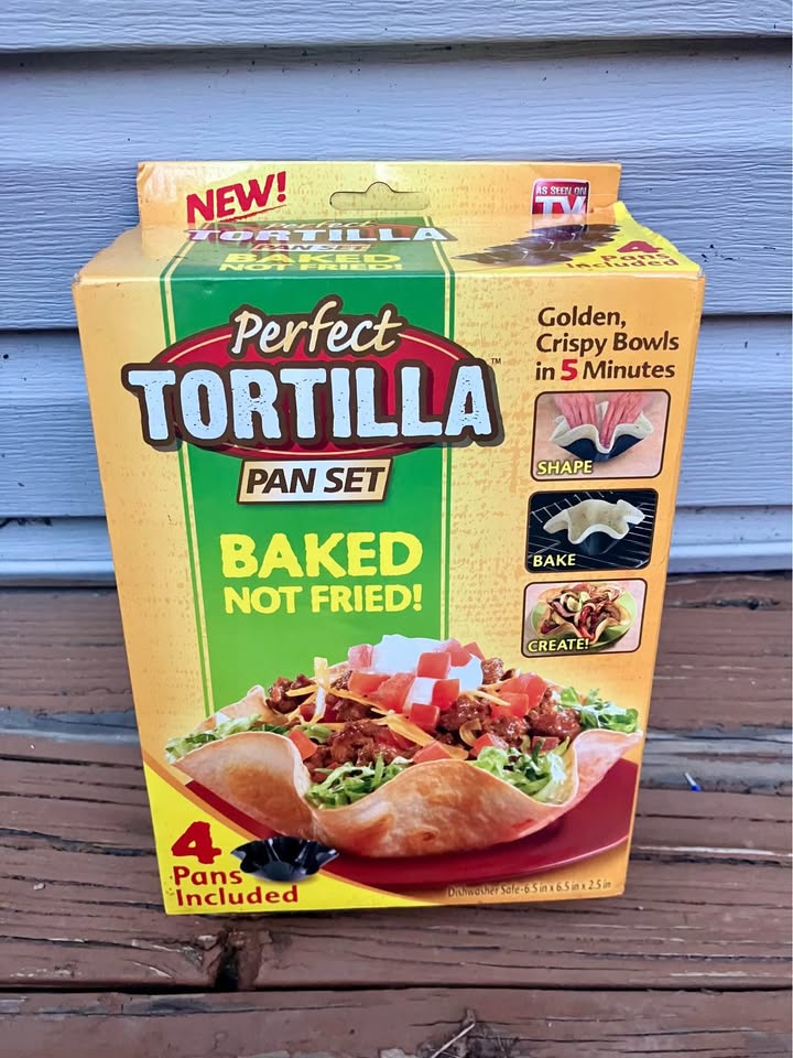 Perfect Tortilla Pan Set Baked Not Fried Set Of 4 - Brand New - photo 2