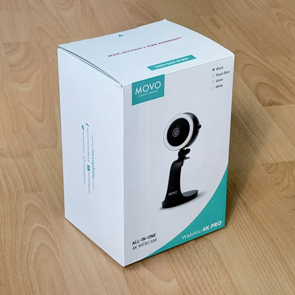 MOVO All-in-One 4K Webcam, microphone, and light