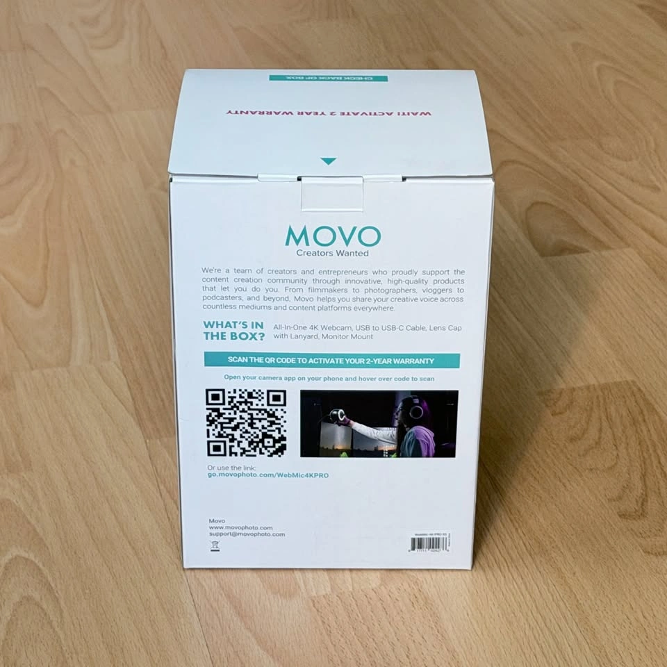 MOVO All-in-One 4K Webcam, microphone, and light - photo 2