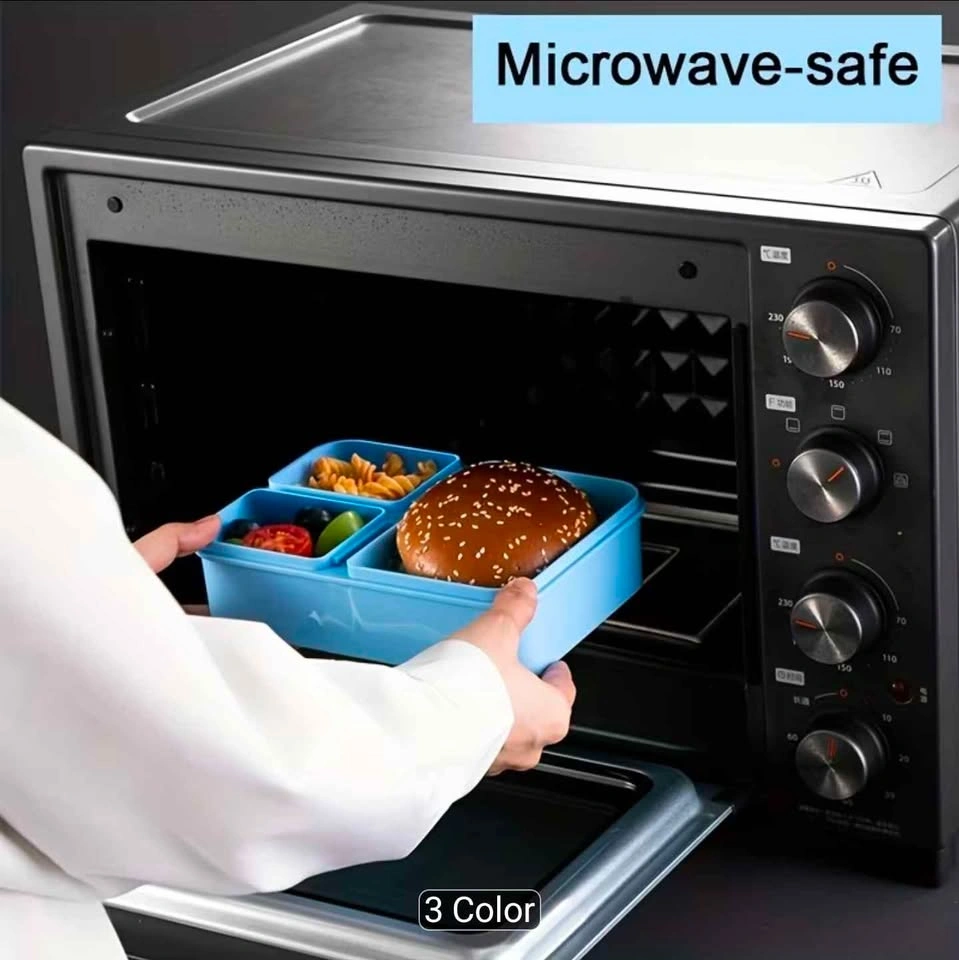Pink 3-Compartment Microwave-Safe Sealed Lunch Box - photo 3