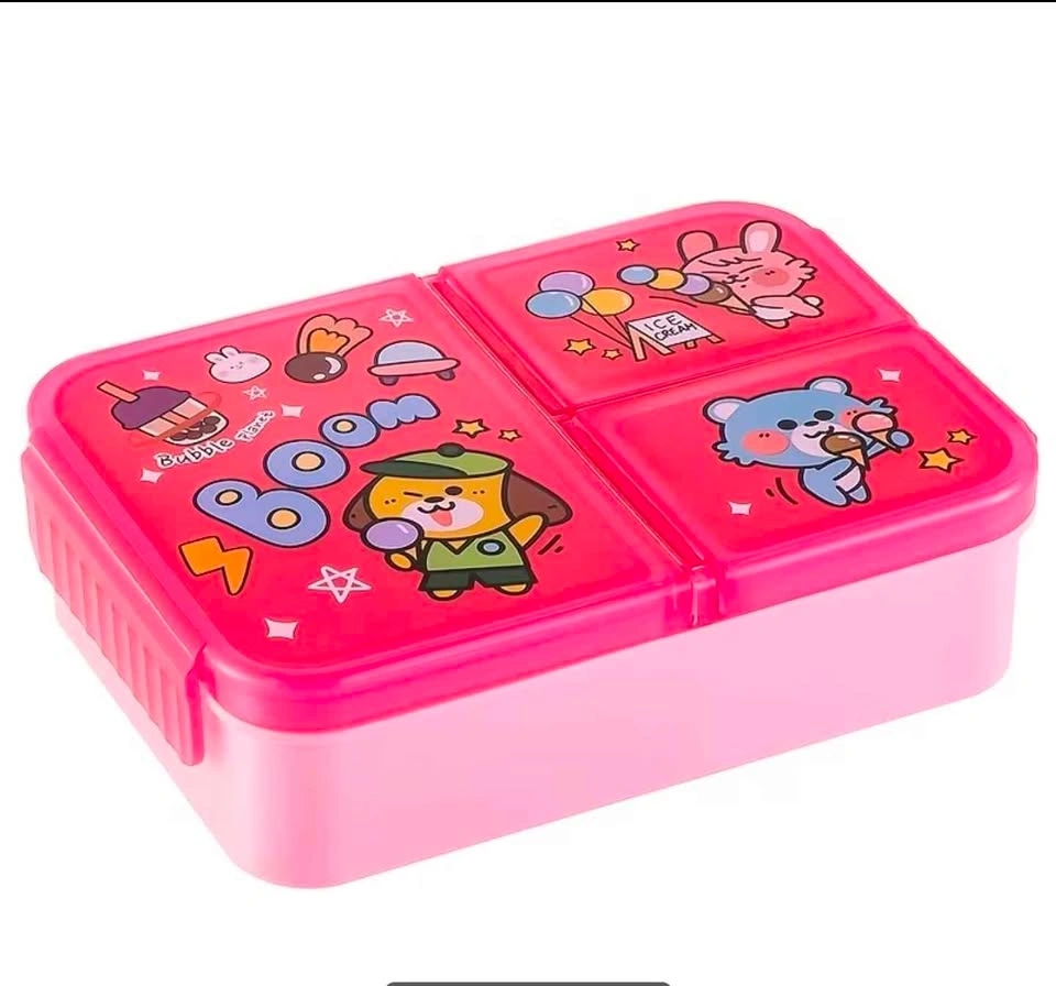 Pink 3-Compartment Microwave-Safe Sealed Lunch Box - photo 4