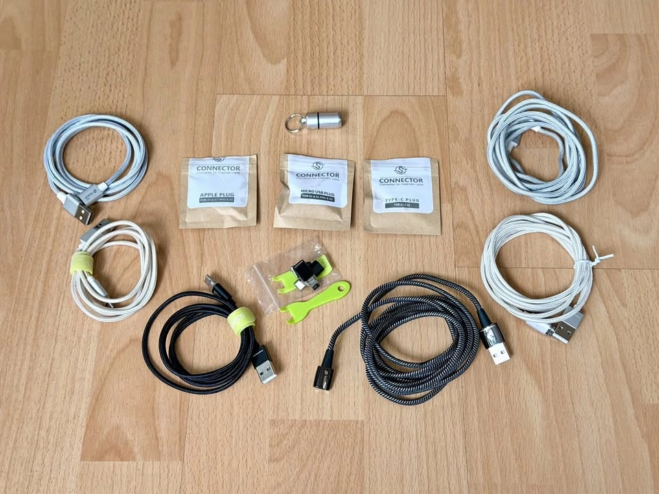 WSKEN Magnetic Charging Cables (USB-C, Micro, and Lightning)