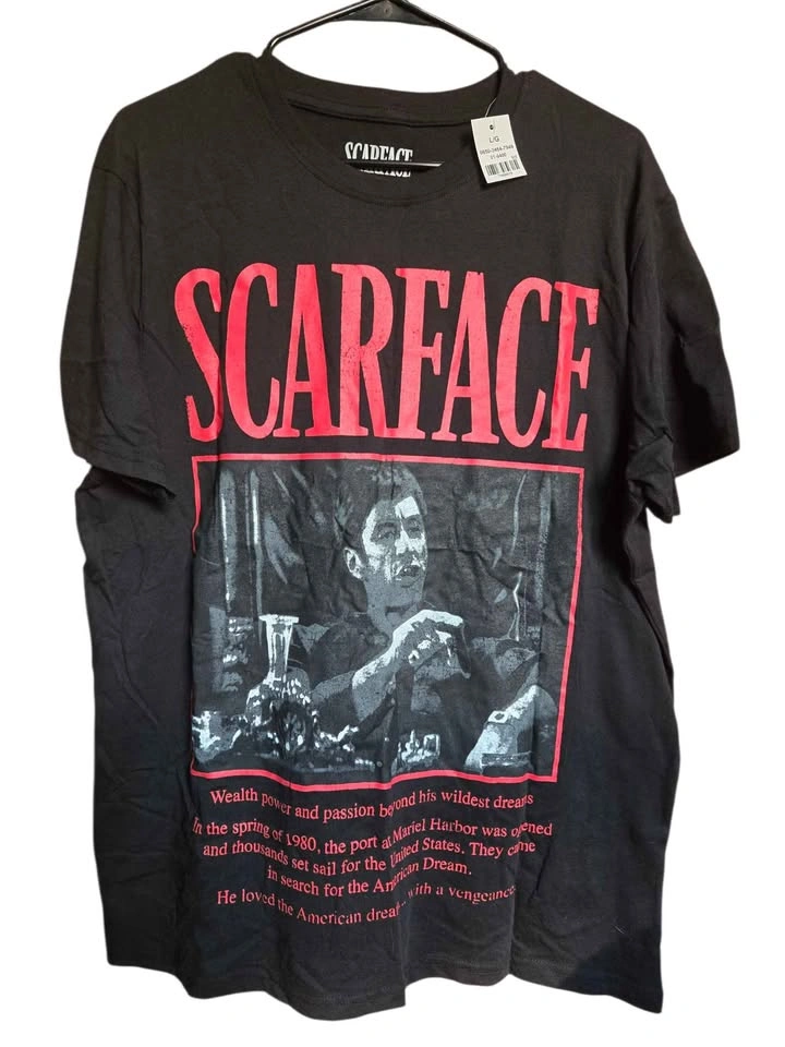 Scarface Movie Graphic Tee Black Tony Montana Vintage-Style T-Sh - photo 2