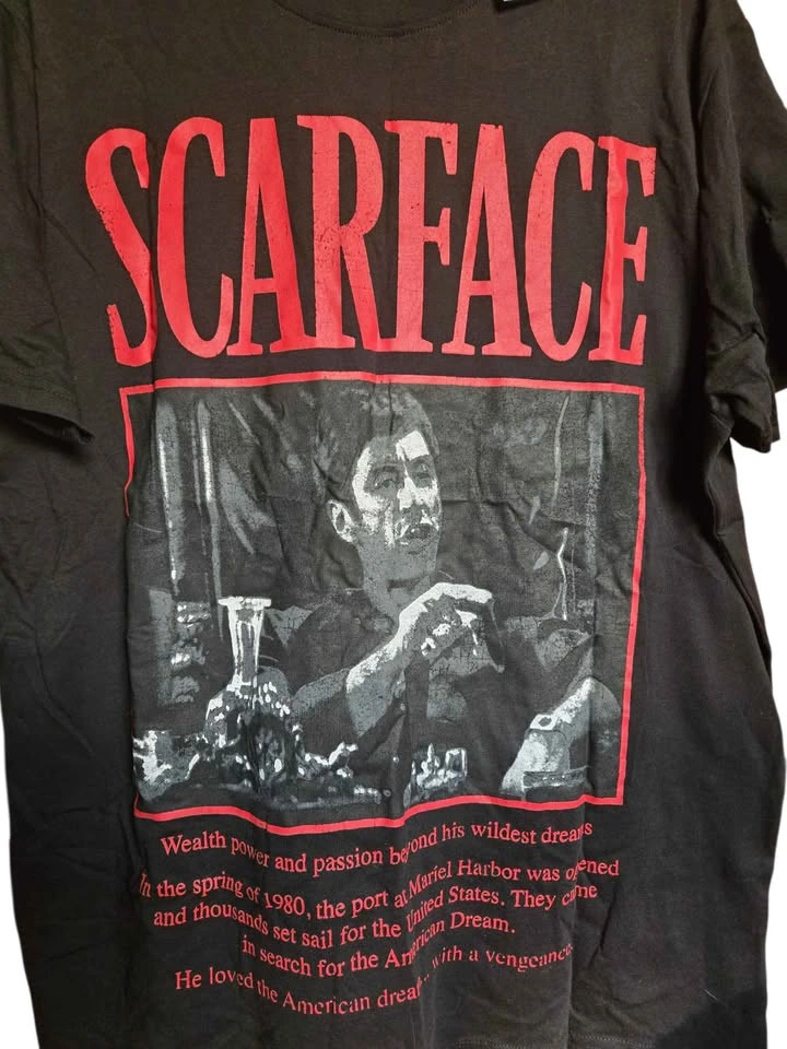 Scarface Movie Graphic Tee Black Tony Montana Vintage-Style T-Sh - photo 3