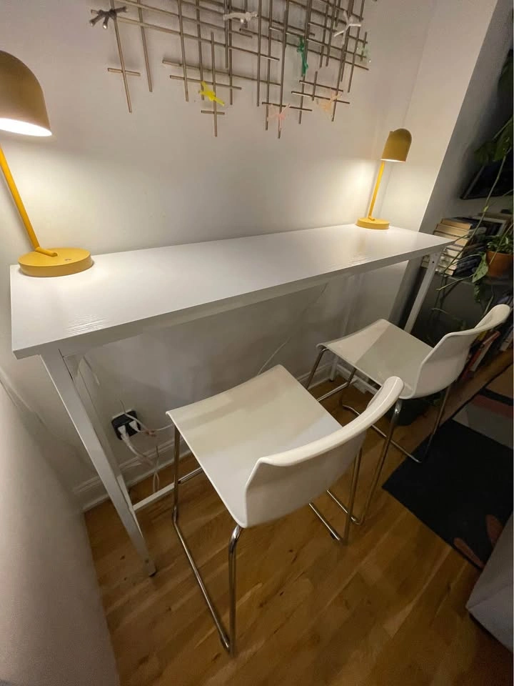 Modern White Bar Table & 2 IKEA GLENN Bar Stools - $75/OBO - photo 3
