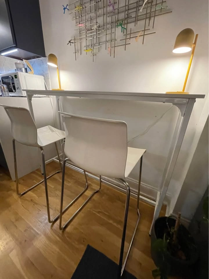 Modern White Bar Table & 2 IKEA GLENN Bar Stools - $75/OBO - photo 4
