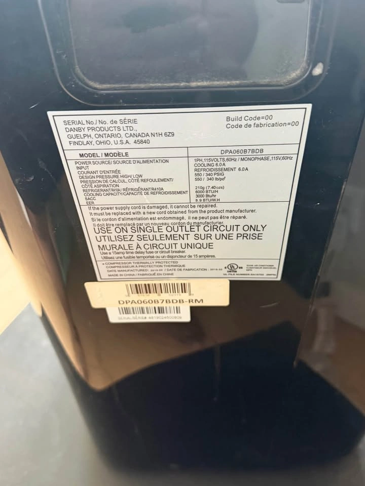 Danby Portable Air Conditioner DPA060B7BDB - photo 2