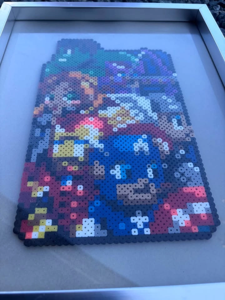Framed Marvel Avengers Perler Bead Pixel Art - photo 2