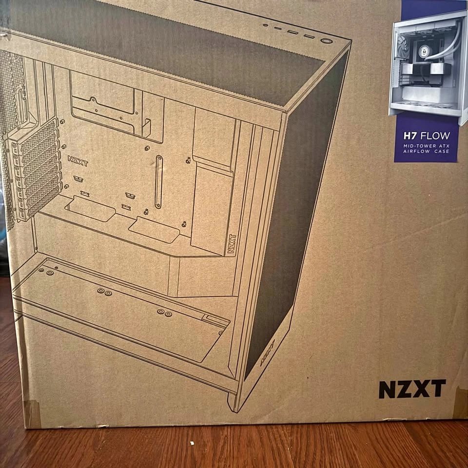 White NZXT H7 Flow (2025) PC Case