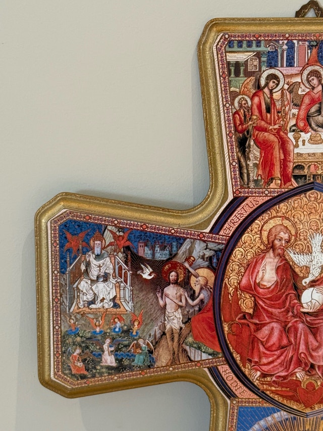 Religious Icon Wall Cross with Biblical Scenes - photo 2
