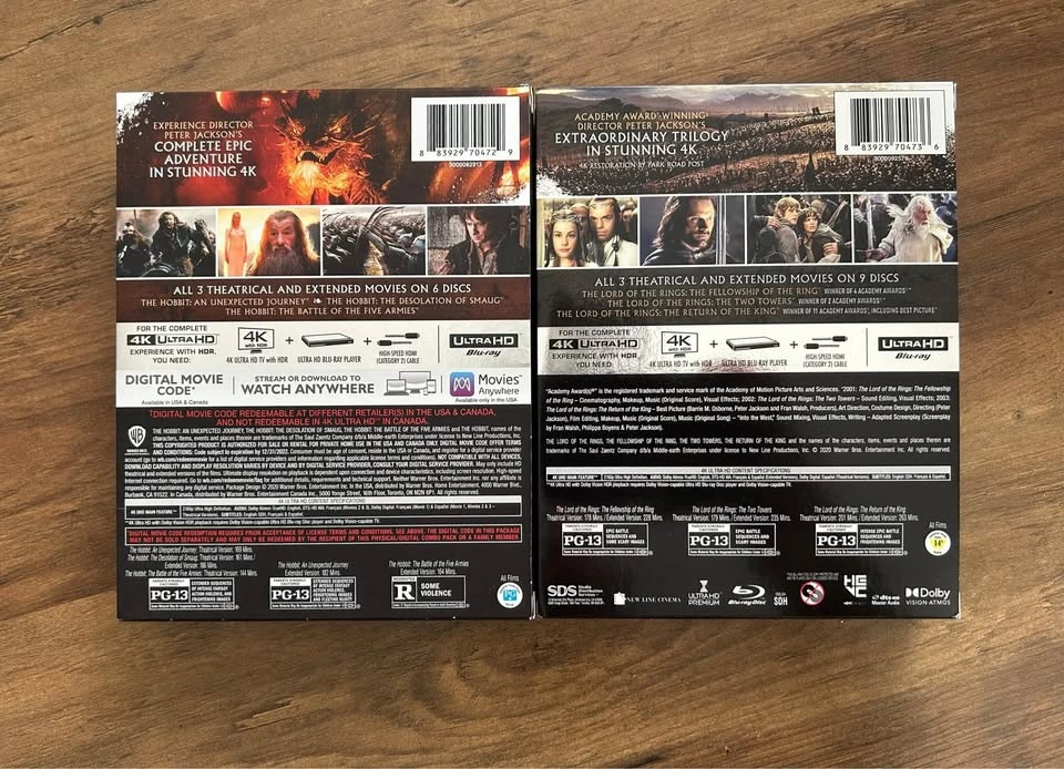 The Lord of the Rings & The Hobbit 4K Ultra HD Trilogies - photo 2