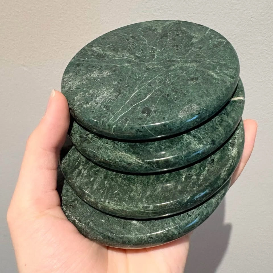 Green Marble Stone Coasters (Set of 4) - photo 2