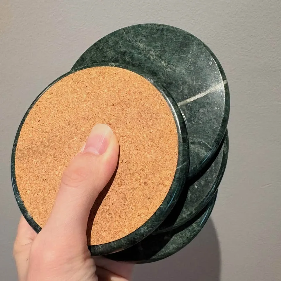 Green Marble Stone Coasters (Set of 4) - photo 3