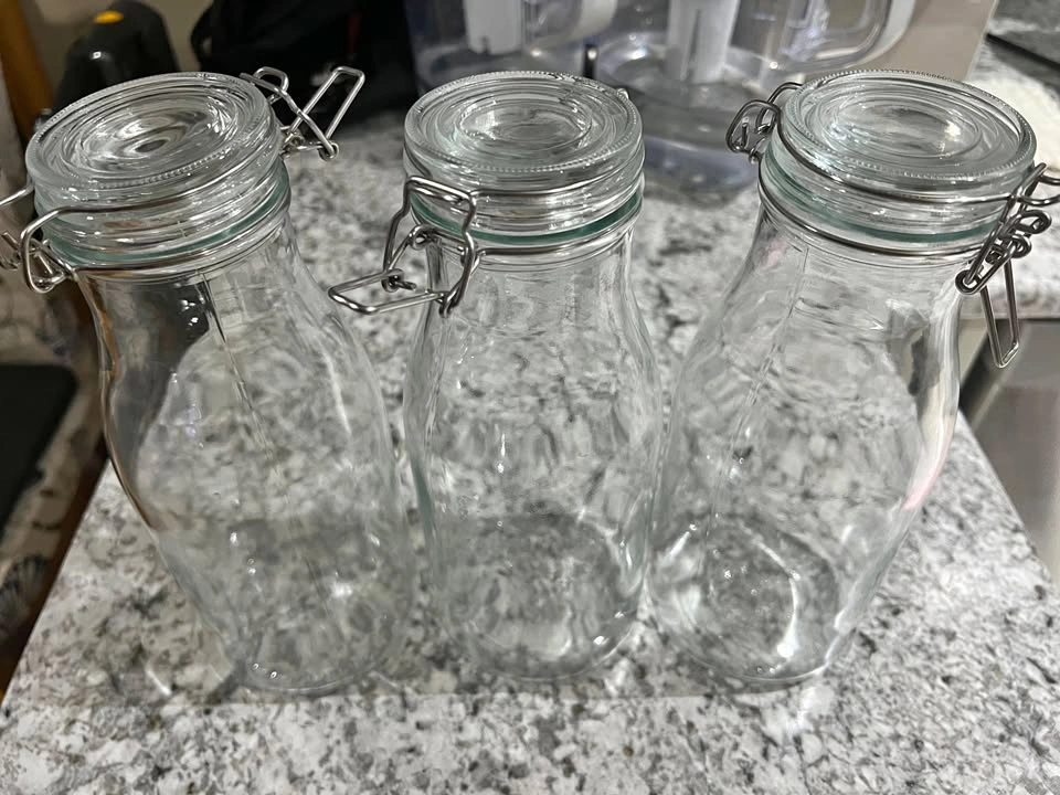 IKEA 1L Glass Storage Bottles with Airtight Lids (Set of 4)