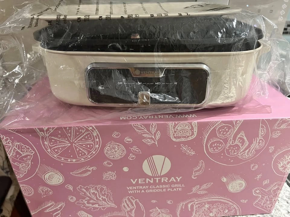 VENTRAY Classic Electric Grill with Griddle Plate – Like New