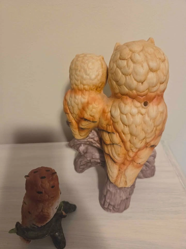 Vintage Porcelain Owl Figurine Set - photo 2