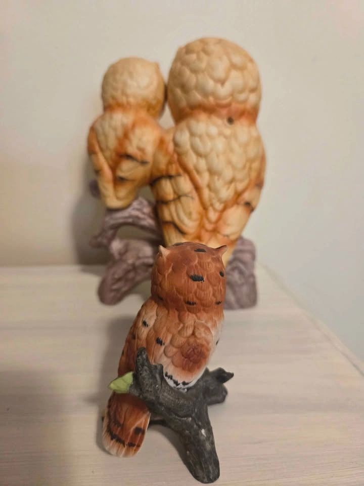 Vintage Porcelain Owl Figurine Set - photo 3