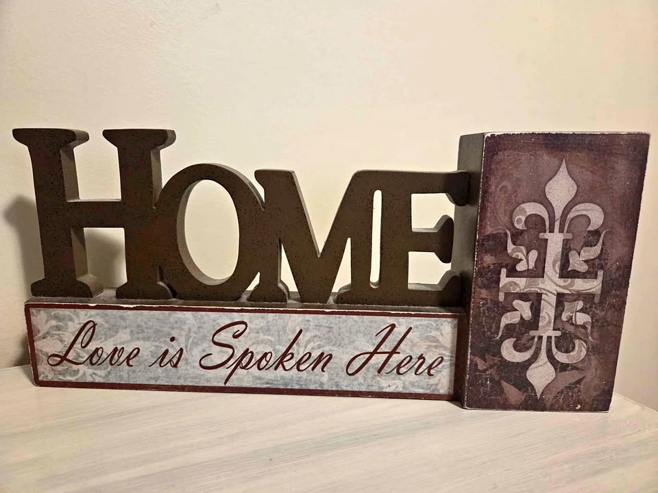 HOME Love is Spoken Here Decorative Sign