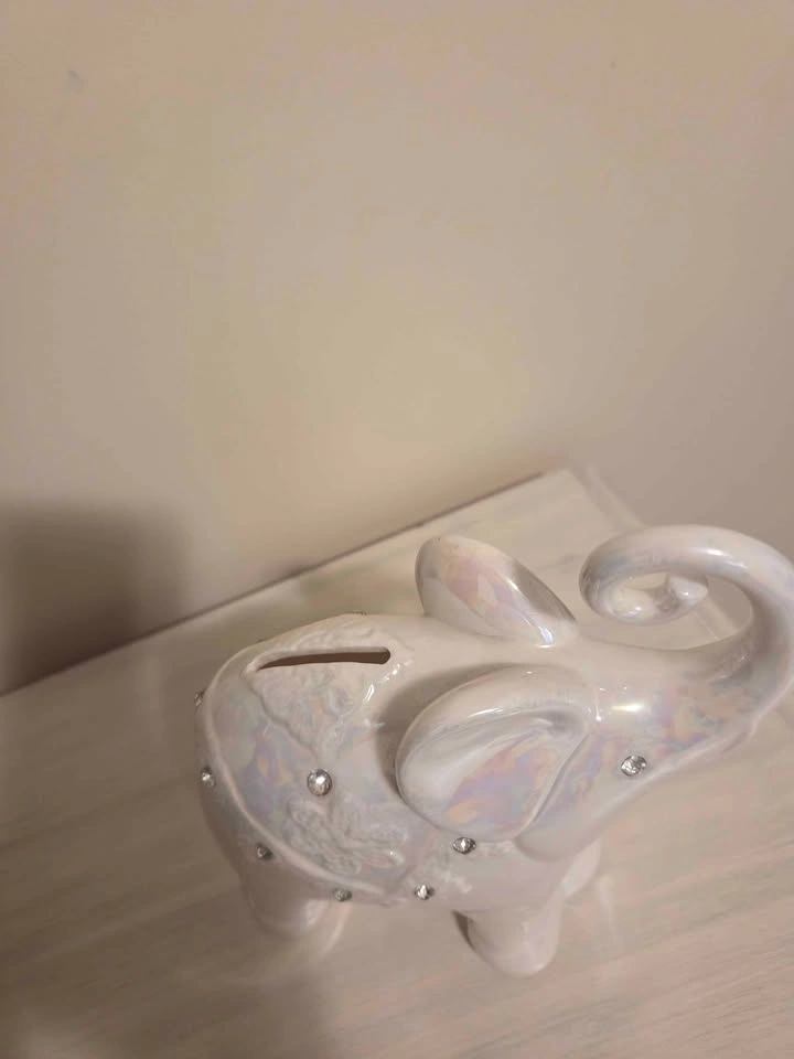 Iridescent Ceramic Elephant Piggy Bank - photo 3