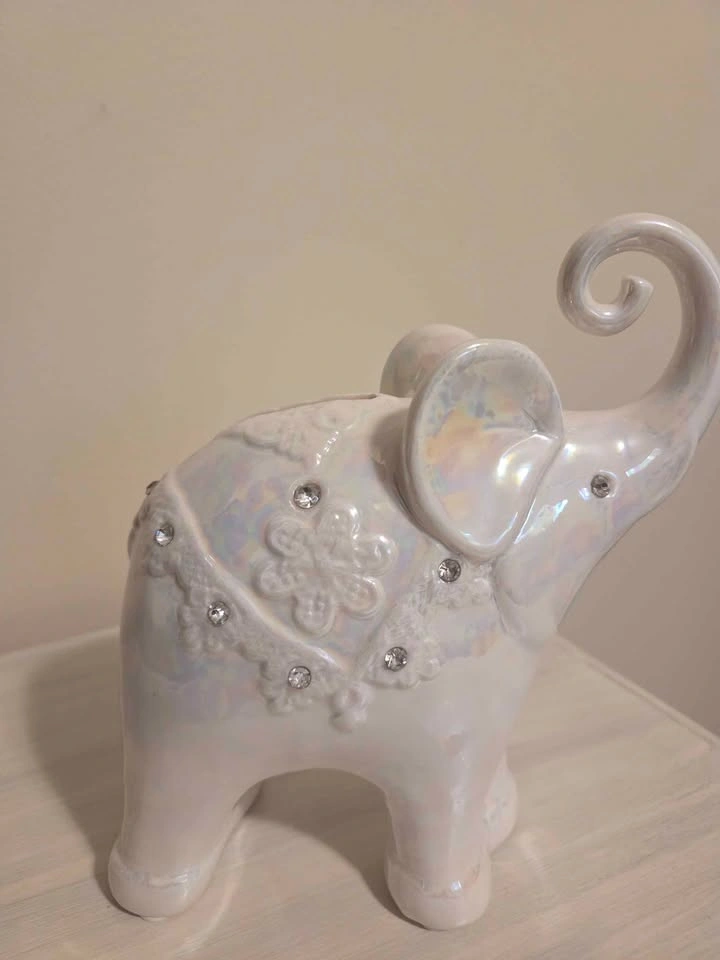 Iridescent Ceramic Elephant Piggy Bank - photo 4